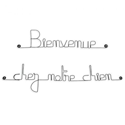 Bijoux de mur - Message fil de fer -  Bienvenue chez notre chien