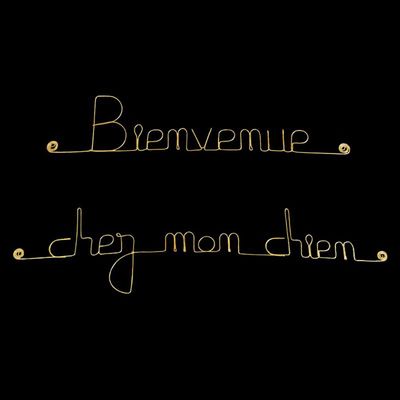 Bijoux de mur - Message fil de fer -  Bienvenue chez mon chien