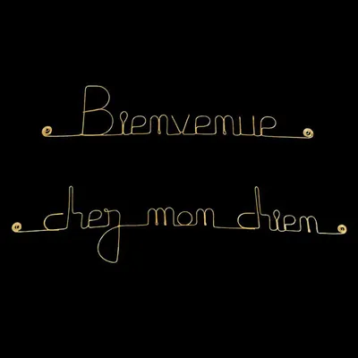 Bijoux de mur - Message fil de fer -  Bienvenue chez mon chien