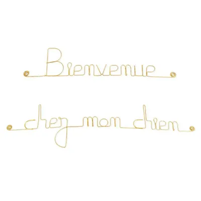 Bijoux de mur - Message fil de fer -  Bienvenue chez mon chien