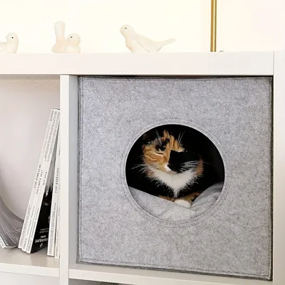 UAMLY Une grotte pour chat en feutre avec un coussin