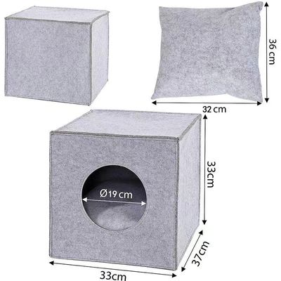 UAMLY Une grotte pour chat en feutre avec un coussin