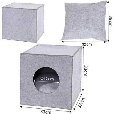 UAMLY Une grotte pour chat en feutre avec un coussin