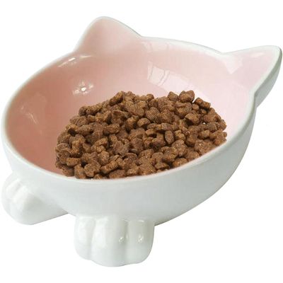UAMLY Comedero para gatos con abertura en ángulo