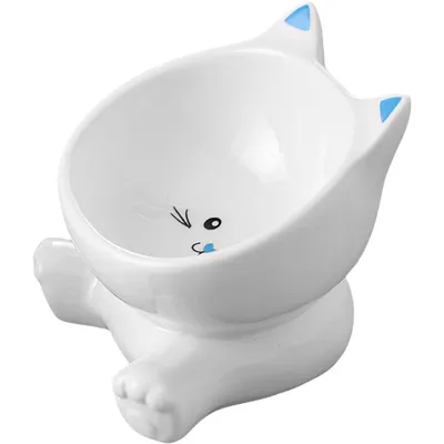 UAMLY Gamelle surélevée inclinée en céramique pour chat