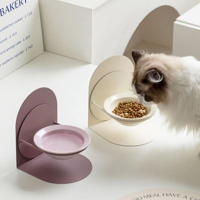 UAMLY Cuenco de cerámica para gatos con soporte de metal