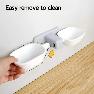 UAMLY Fixation murale gamelles surélevées pour chat