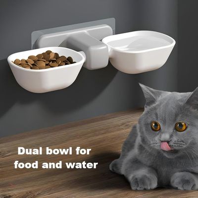 UAMLY Fixation murale gamelles surélevées pour chat