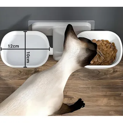 UAMLY Fixation murale gamelles surélevées pour chat