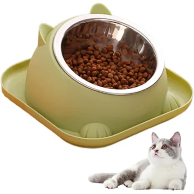 UAMLY Comedero para gatos con abertura en ángulo