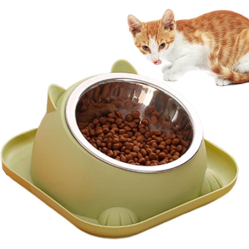 UAMLY Gamelle pour chat avec ouverture inclinée