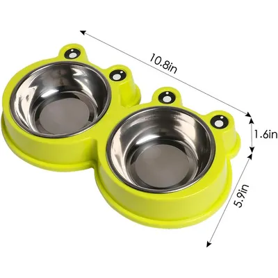 UAMLY Gamelles doubles pour chats en acier inoxydable