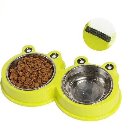 UAMLY Gamelles doubles pour chats en acier inoxydable
