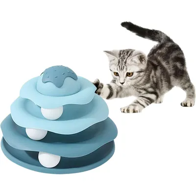 UAMLY Jouet de piste à 3 niveaux pour chat
