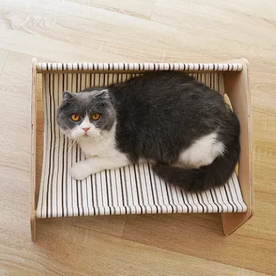 UAMLY Lit surélevé en bois pour chat