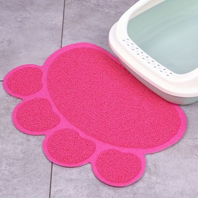 UAMLY Alfombrilla para arenero de gatos - Alfombrilla de PVC con forma pata
