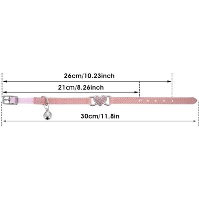 UAMLY Collar para gato con pedrería en forma de corazón