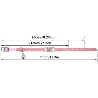 UAMLY Collier pour chat en strass en forme de cœur