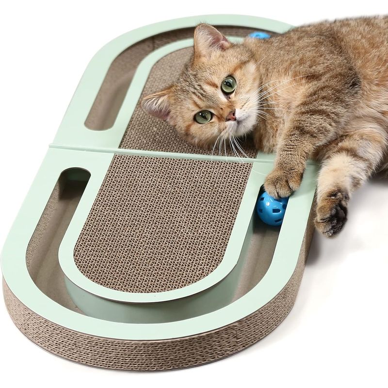 UAMLY Planche à gratter pliable pour chat avec balle