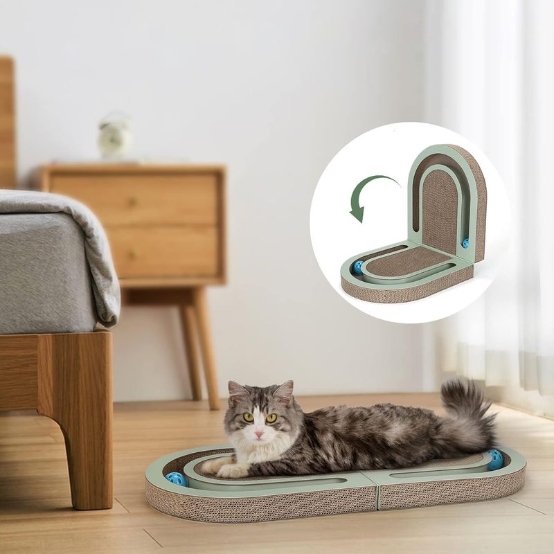 UAMLY Planche à gratter pliable pour chat avec balle