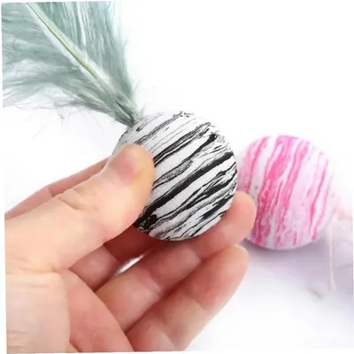IntiMeg 3PCS Jouet Balle à plumes pour chat