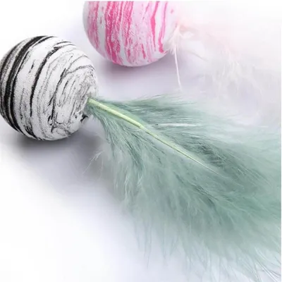 IntiMeg 3PCS Jouet Balle à plumes pour chat
