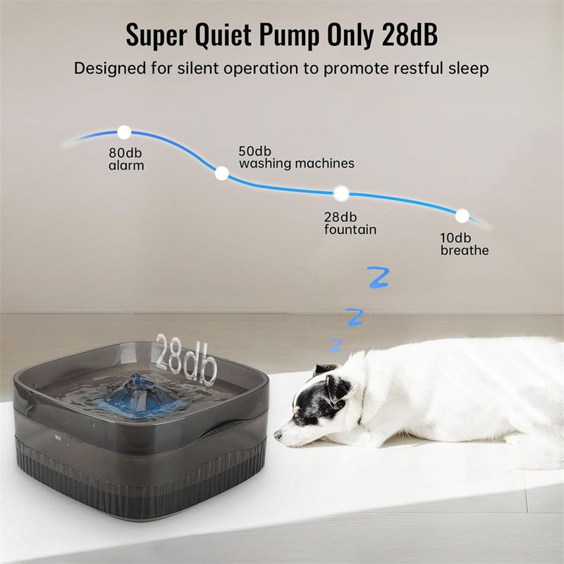 IntiMeg Fontaine à eau silencieuse 5,5L