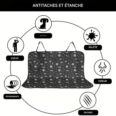 IntiMeg Housse de siège arrière de voiture pour animaux