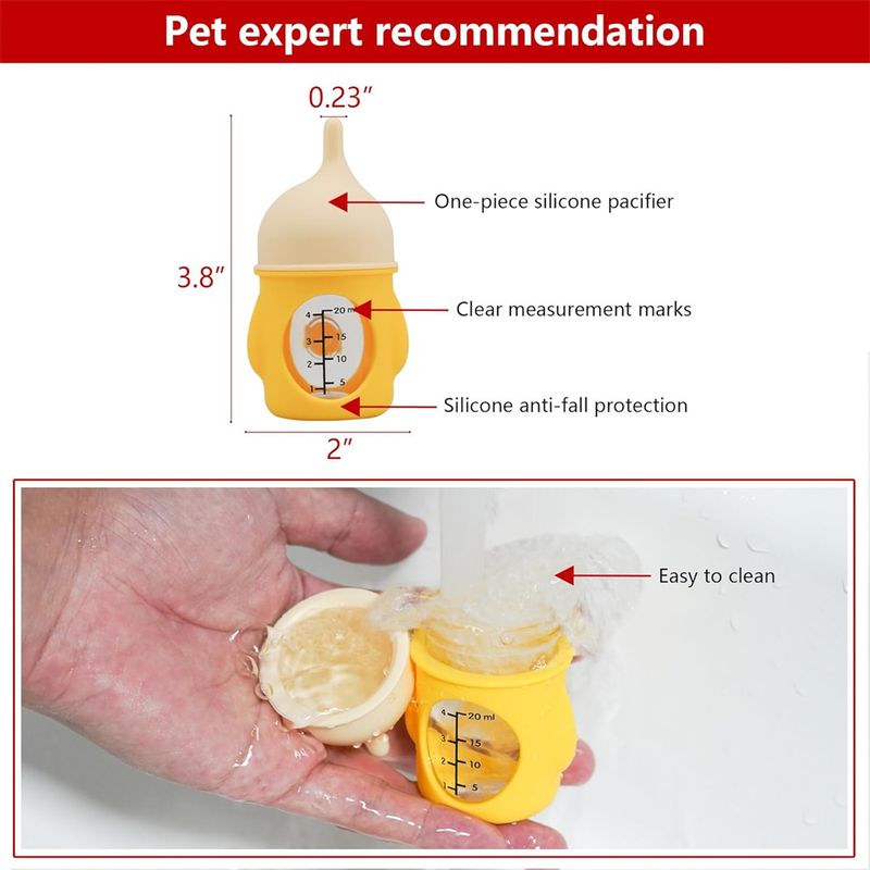 IntiMeg 20ml Biberon anti-étouffement pour chiots et chatons