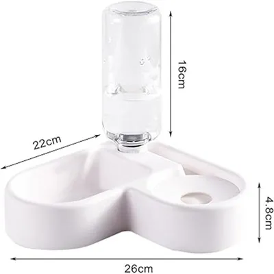 IntiMeg 2en1 Gamelle distributeur d'eau et de croquettes pour chats