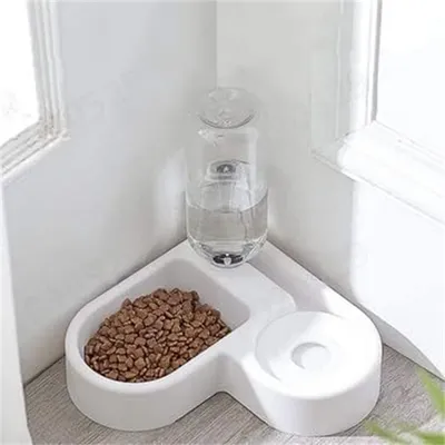 IntiMeg 2en1 Gamelle distributeur d'eau et de croquettes pour chats