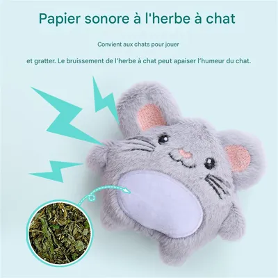 IntiMeg Jouets bruyants pour chats - Souris, lapin, panda, hibou