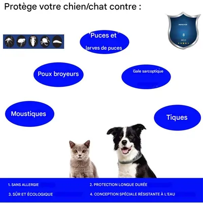 IntiMeg Collier anti - puces et anti - tiques pour chats et chiens