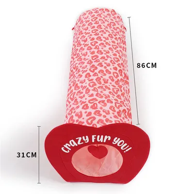 IntiMeg Tunnel de jeu pour chat Red Love