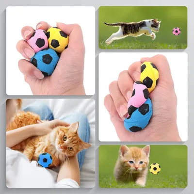 FurryFusion Lot de 10 Balles en Mousse pour Chat