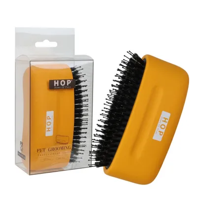 FurryFusion Brosse courbée en bois pour animaux de compagnie