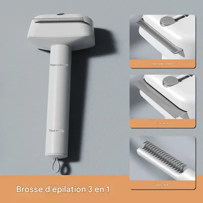 FurryFusion Peigne pour animaux de compagnie, 3 en 1