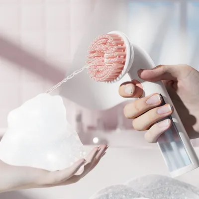 FurryFusion Brosse de bain pour animaux de compagnie à long manche