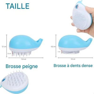 FurryFusion Lot de 2 brosses de bain pour chien et chat