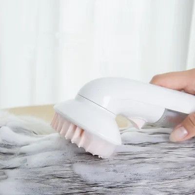 FurryFusion Brosse de bain pour animaux de compagnie à long manche