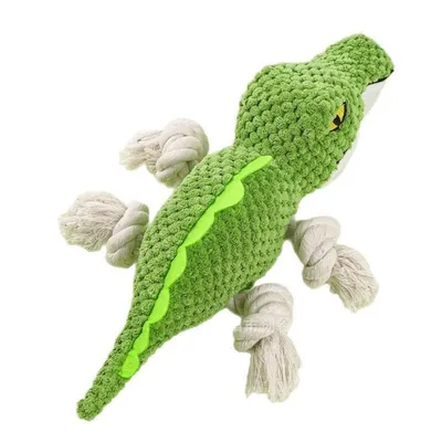 FurryFusion Jouet en corde de coton pour chien en forme d'alligator