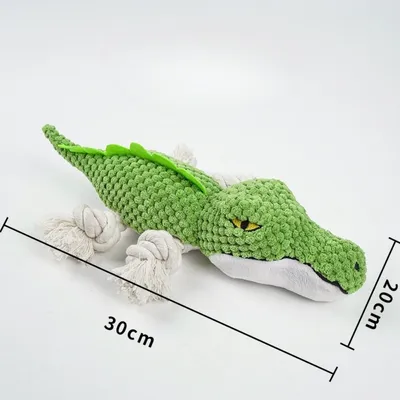 FurryFusion Jouet en corde de coton pour chien en forme d'alligator
