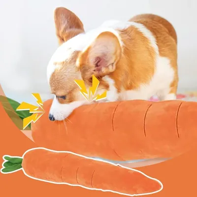 FurryFusion Jouet en peluche pour chien en forme de carotte-75cm