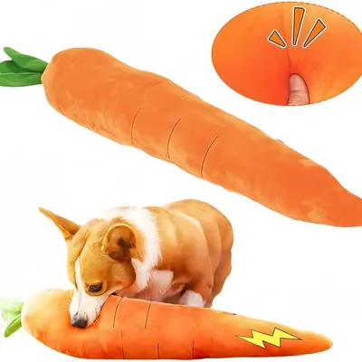 FurryFusion Peluche para perros con forma de zanahoria - 75 cm