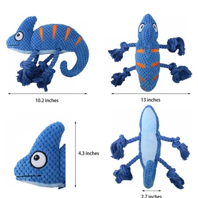 FurryFusion Juguete de peluche para perros con forma de camaleón
