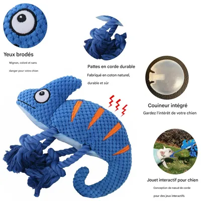 FurryFusion caméléon Jouet en peluche pour chien