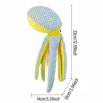 FurryFusion Jouet en peluche pour chien en forme de pieuvre