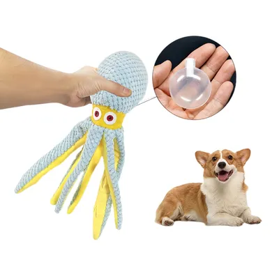 FurryFusion Jouet en peluche pour chien en forme de pieuvre