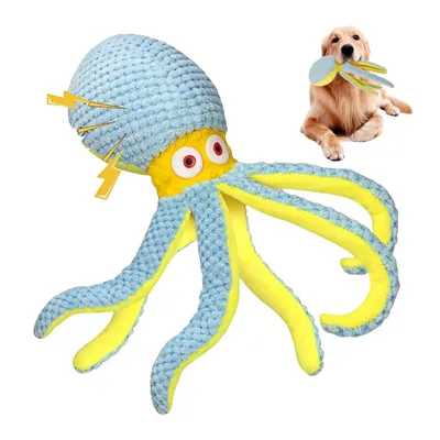 FurryFusion Jouet en peluche pour chien en forme de pieuvre