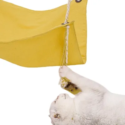 FurryFusion Hamac pour chat en coton et lin
